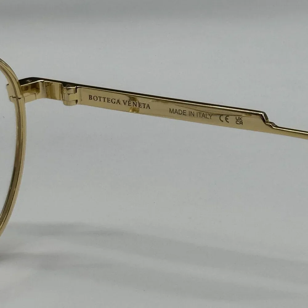 NEW BOTTEGA VENETA BV1016OA 002 ROUND GOLD UNISEX EYEGLASSES BOTTEGA VENETA